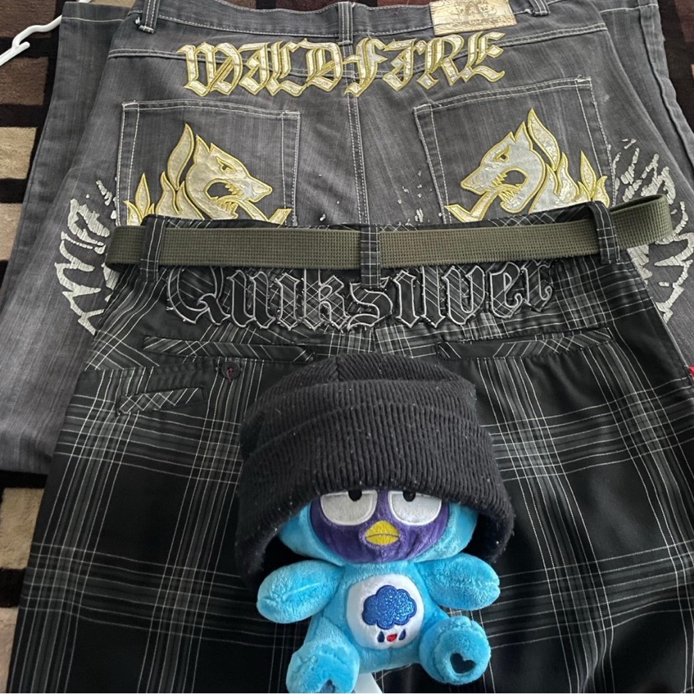 bundle gold attic pants and quicksilver jorts